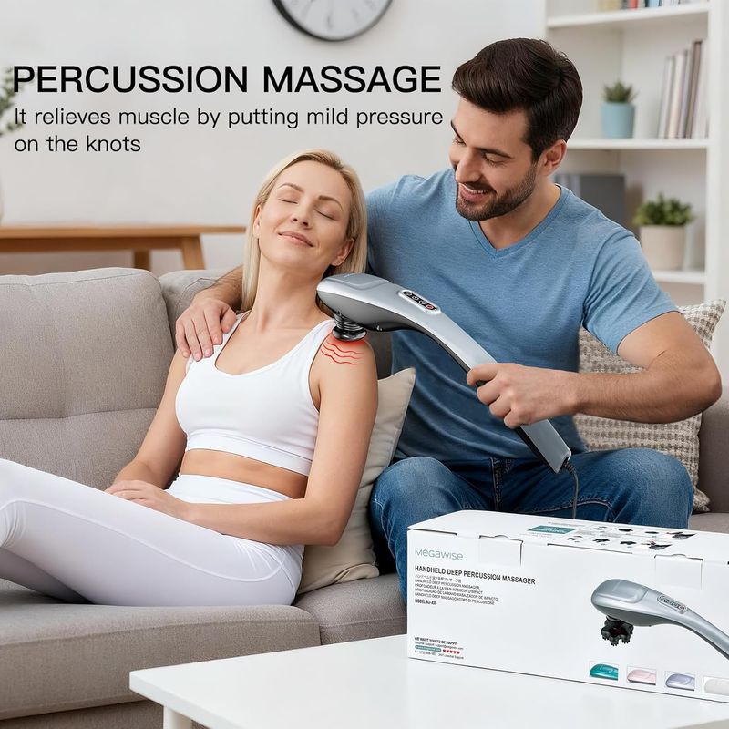 MegaWise Massagegerät, Handgerät, Tiefengewebe, Rücken, für Schultern, Taille, Beine, 3600 U/min, leistungsstarker Motor, elektrischer Nacken_voghion.com
