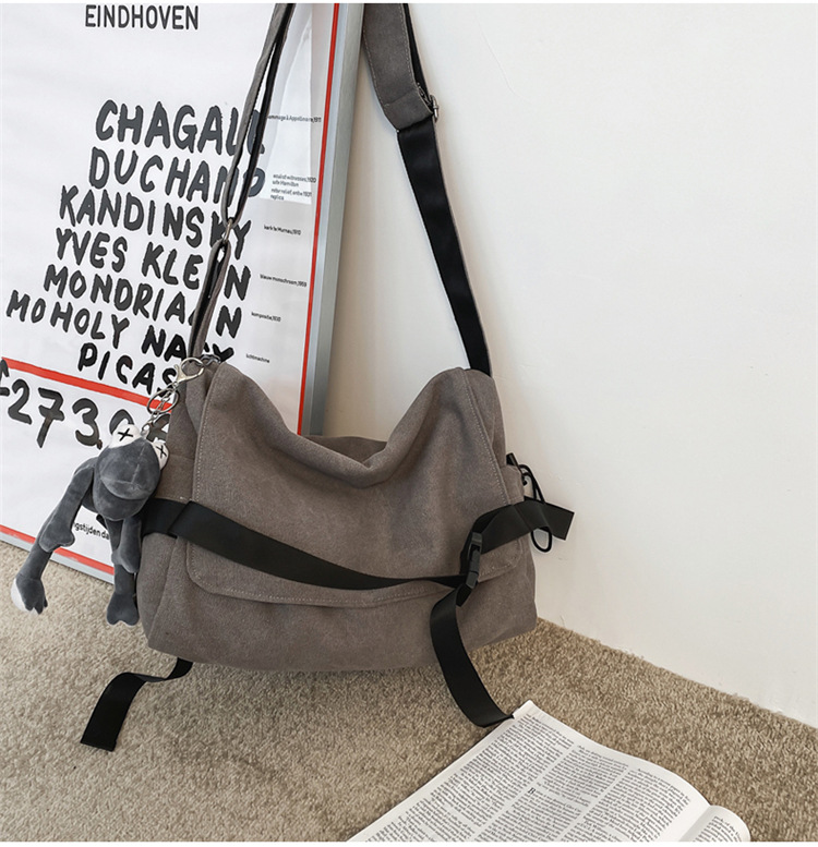 Plátěná crossbody taška s velkou kapacitou, jednoduchá taška přes rameno, ležérní studentská taška, batoh pro muže, taška přes rameno_voghion.com