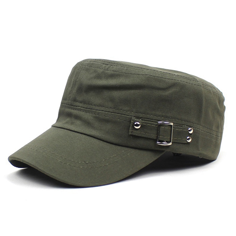 Berretto piatto in cotone lavato Estate Autunno Cinture regolabili Berretto militare Stile militare Cadet Chapeau Donna Uomo Pittore all'aperto_voghion.com