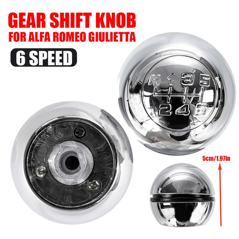 Pomello del cambio a leva cromata a 6 velocità per accessorio auto Alfa Romeo Giulietta_voghion.com