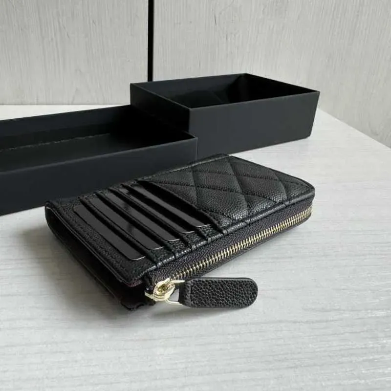 Designer Card Holders Caviar Cowhide Dia Grid Sheepskin Leather Ball Pattern Short Zipper Coin Purse Card Bag Small_voghion.com