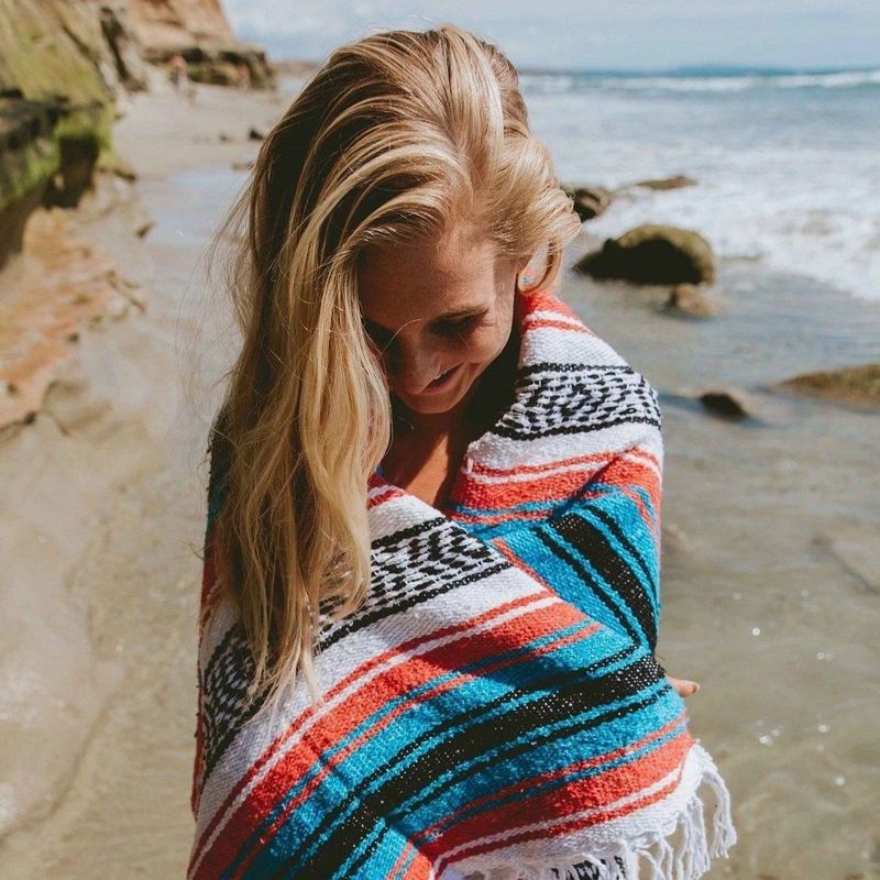 Geometric Tassel Style Blanket Woven Tassel Beach Towel Blanket Beach Blanket Picnic Mat Yoga Cotton Blanket_voghion.com