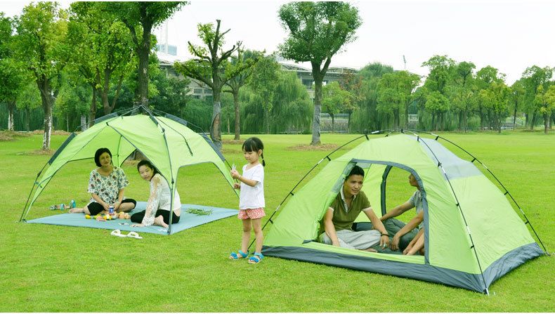 Cort de exterior 3-4 cort complet automat dublu rezistent la ploaie Cort de camping pentru mai multe persoane_voghion.com