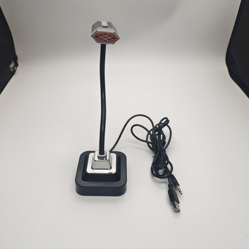 New wired dynamic metal hose bendable RGB backlit computer desktop microphone for live streaming_voghion.com
