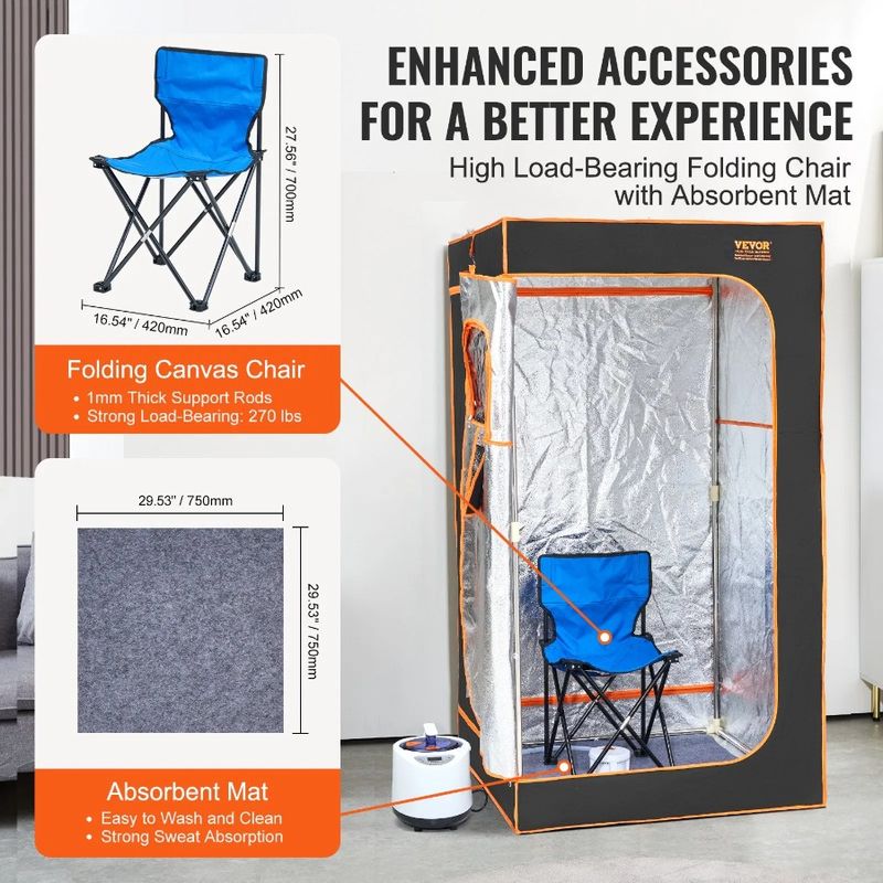 Chair Steam Size Tent Portable Full Sauna 1200W Blanket Personal W Sauna_voghion.com