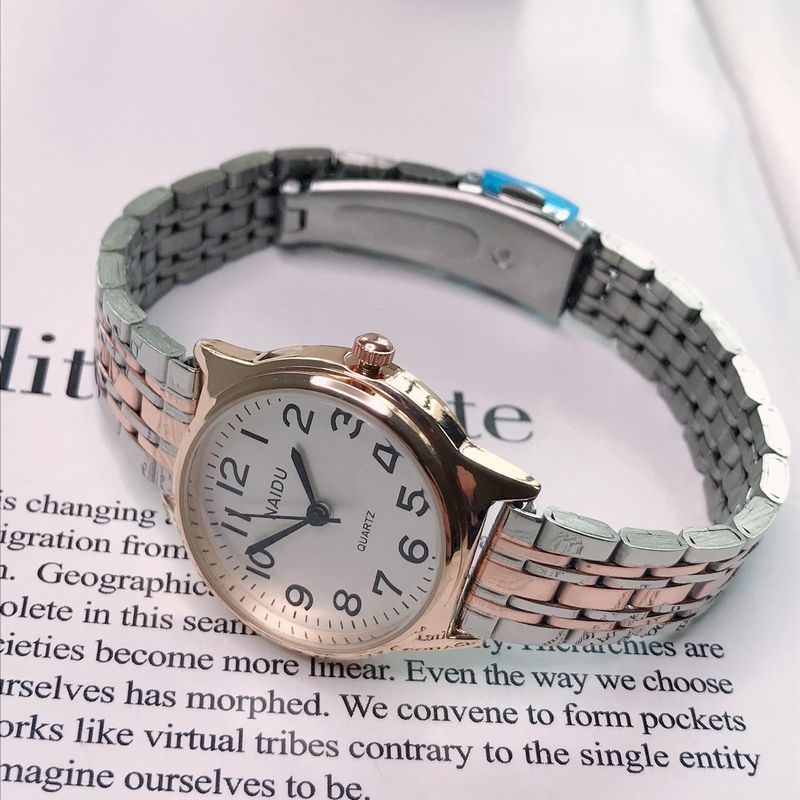 Orologio da donna silenzioso per esame con scala digitale al quarzo, cinturino in acciaio, piccolo, per il tempo libero_voghion.com