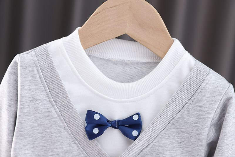 Jungen-Herbstanzug, modisch, hübsch, College-Stil, langärmelig, Oberteil, Hose, zweiteilig, für Kleinkinder und Babys_voghion.com
