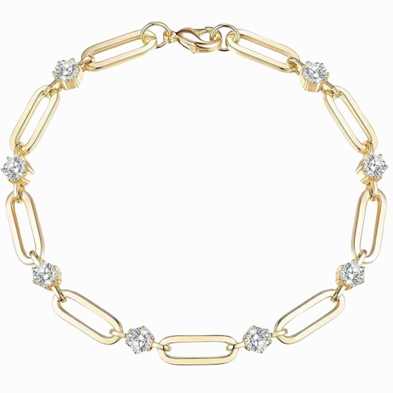 Bracciale Ins Cold Style Internet Celebrity in ottone ad alta ritenzione del colore, placcato oro vero, estate 2024_voghion.com
