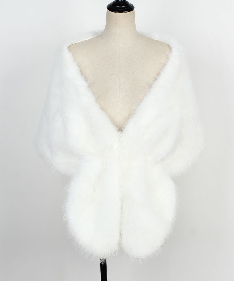 Vêtements pour femmes automne et hiver nouveau style imitation fourrure de renard grand châle écharpe multicolore écharpe robe de mariée châle_voghion.com