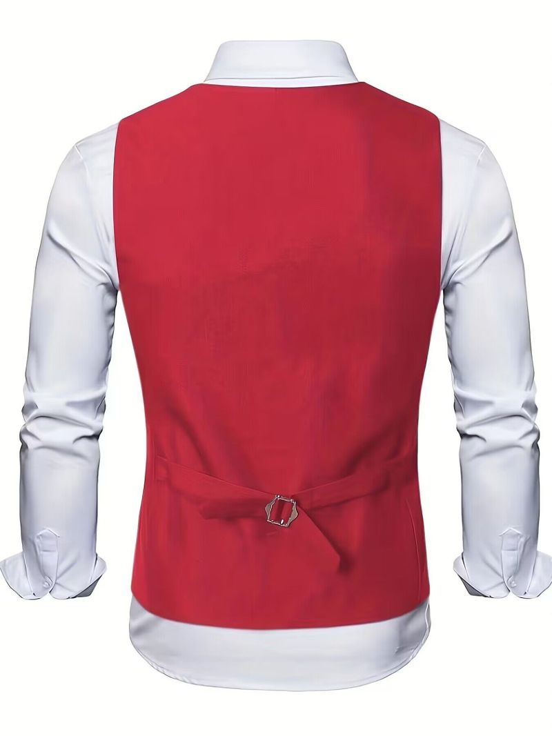 Herrenbekleidung Neue Frühlings- und Herbst-Casual-Herrenbekleidung Einfarbige, bügelfreie, modische Anzugweste für die Stadtarbeit_voghion.com