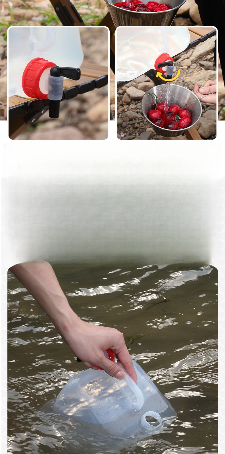 Outdoor Verdickte Faltbare Tasche Tragbare Große Kapazität Container Flasche Kunststoff Wasser Eimer Camping Ausrüstung Lieferungen_voghion.com