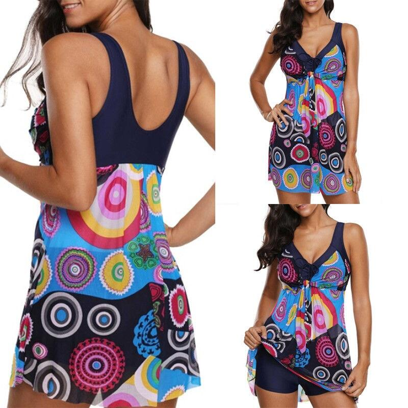 Happybuyner Women Tankini Set Floral Swimsuit Padded High Waist Beachwear Bikini Set Monokini Ladies Swimwear Swimming_voghion.com