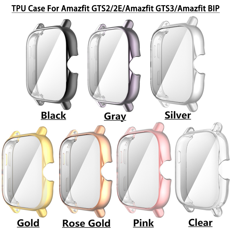 TPU Beschermhoes Voor Amazfit GTS 2/GTS 3/GTS 4 Screen Protector Case Voor Huami Amazfit BIP/GTS2e/GTS3 Horloge Bescherming Shell_voghion.com