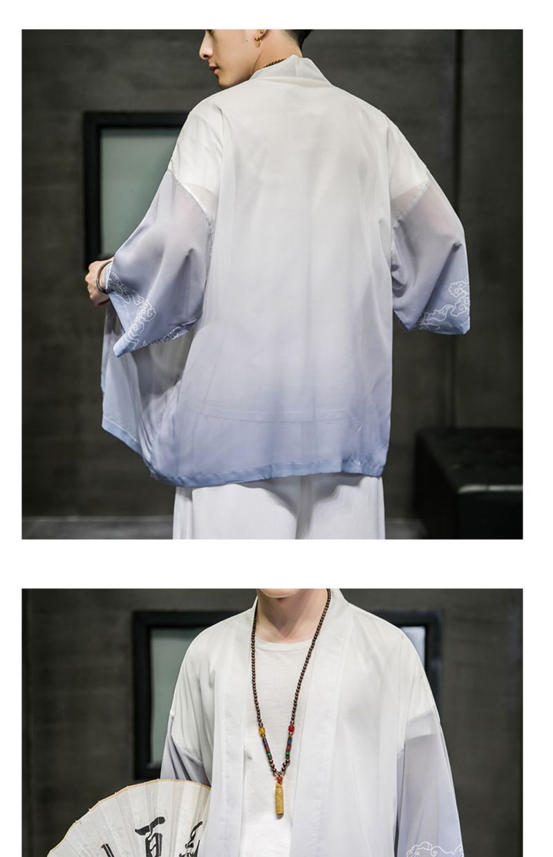 Costume Han chinois en mousseline de soie, vêtements de protection solaire de printemps et d'été anciens_voghion.com