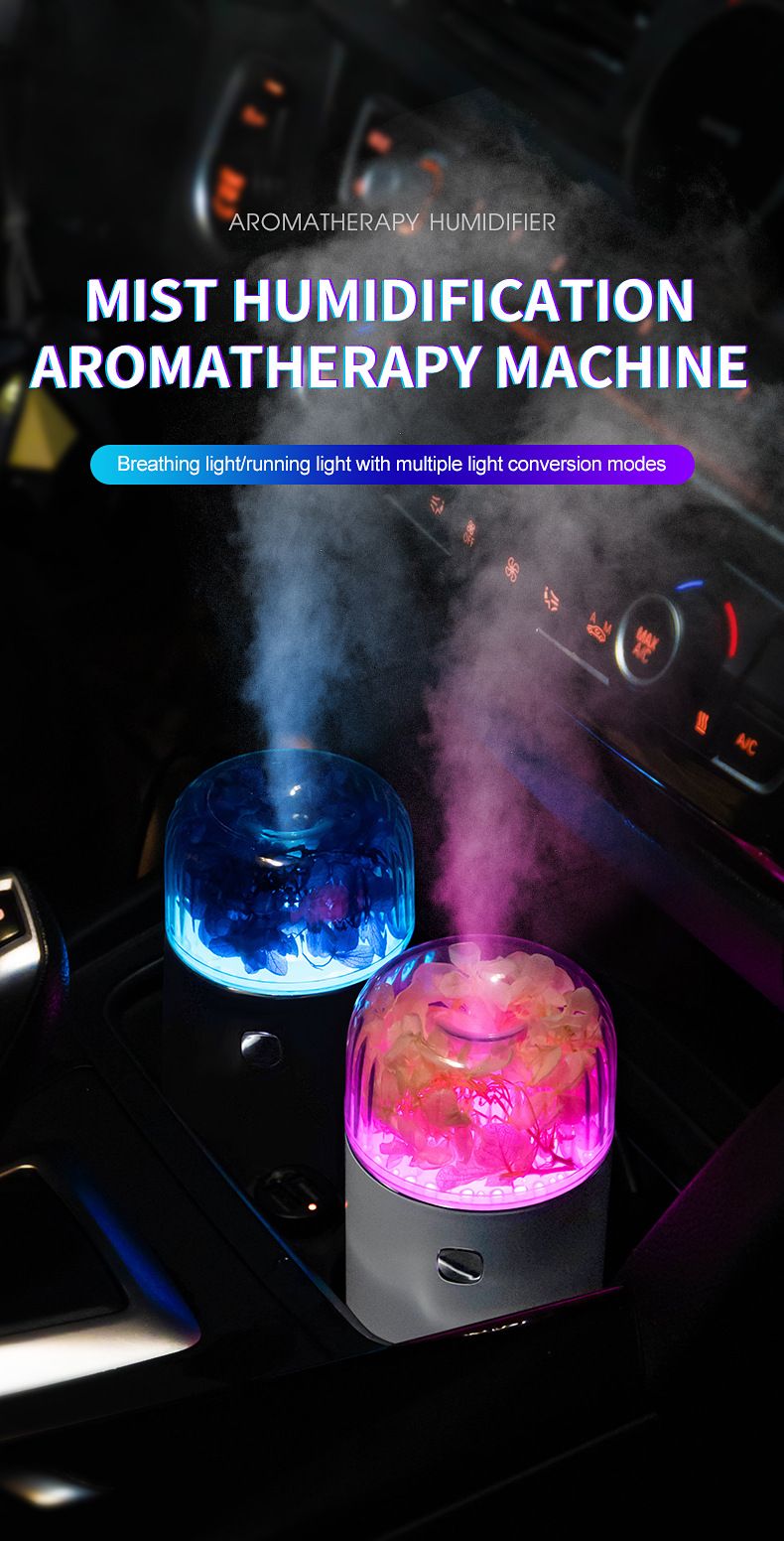 Car Ambient Light Humidifier - USB Portable Mini Air Purifier & Aromatherapy Diffuser For Home And Vehicle Use With Colorful LED_voghion.com