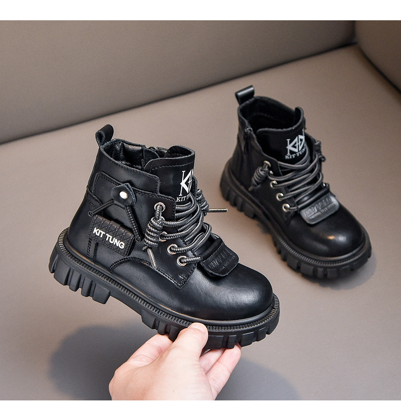Martin 2023 Herbst/Winter Neue kinder Casual Mode Baby Weichen Boden Plüsch Jungen Gelb Stiefel_voghion.com