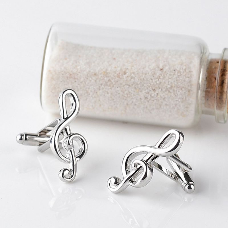 Zhuoxinder Maschio Argento Placcato Notazione Musicale Forma Lega Moda Gemelli da Uomo per Party-Sier_voghion.com