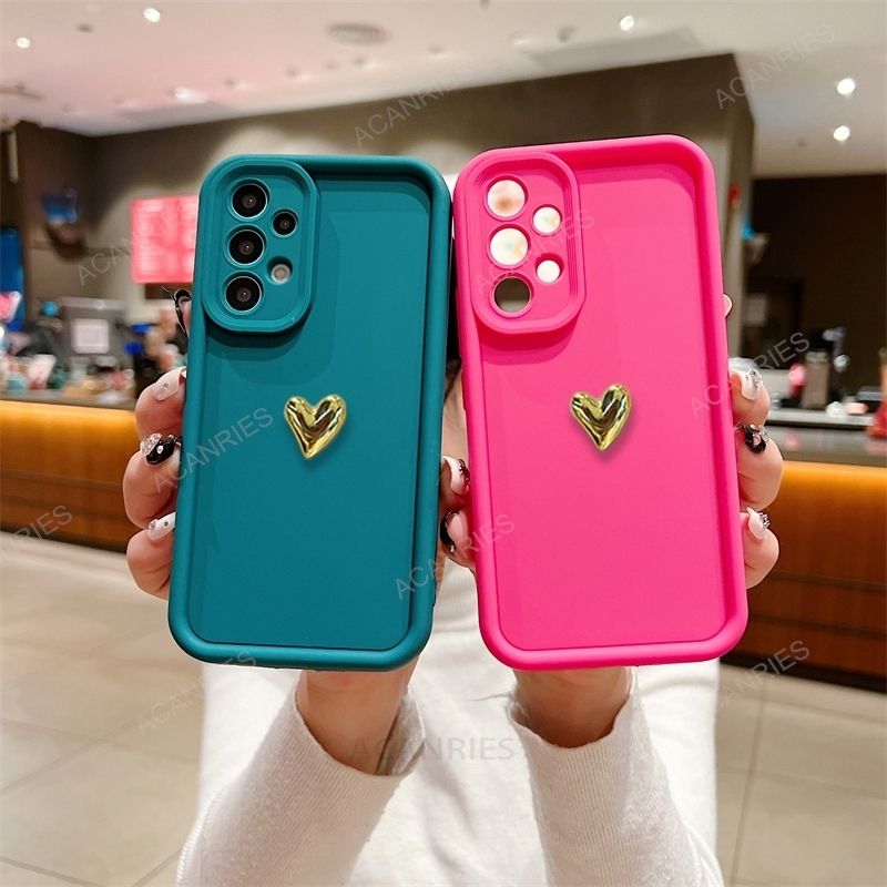 Samsung Galaxy A72 A52 4G 5G A32 A52s A73 A53 A33 A23 A13 elegantne 3D kuldne südamekujuline silikoonümbris tagakaanele A 72 52 32_voghion.com