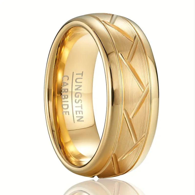 Gabe Jewelry, anello creativo con taglio scanalato nero e argento, alla moda e di grande successo_voghion.com