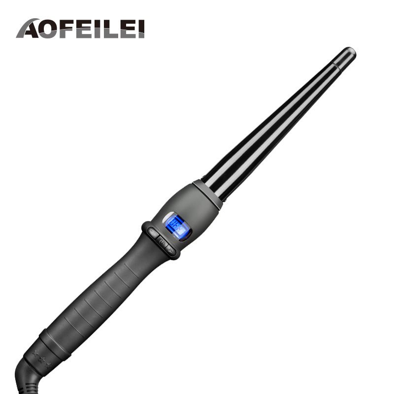 Ceramic Iron Air Bangs Inner Buckle Curler LCD Curling Wand For Hair Salon Use_voghion.com