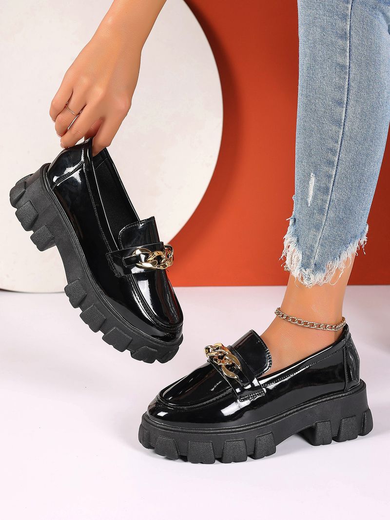 2025 New Winter Metal Spänne One Foot Loafers, sula, tjock klack, brittisk stil mångsidiga små läderskor för kvinnor_voghion.com