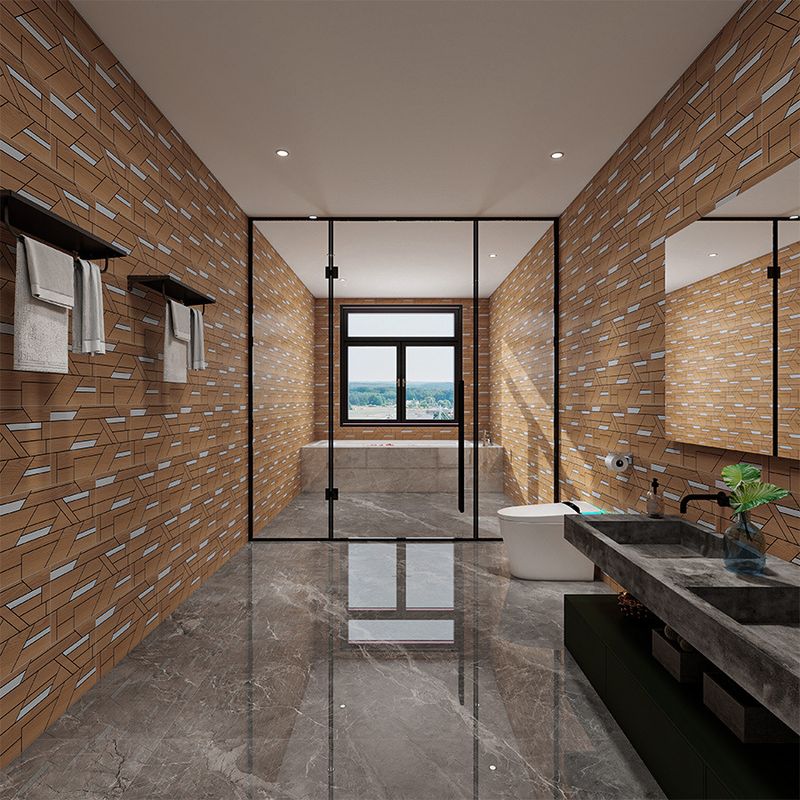Mosaik-Holzmaserung, Aluminium-Kunststoffplatte, selbstklebend, wasserdicht, feuchtigkeitsbeständig, Hintergrundwand_voghion.com