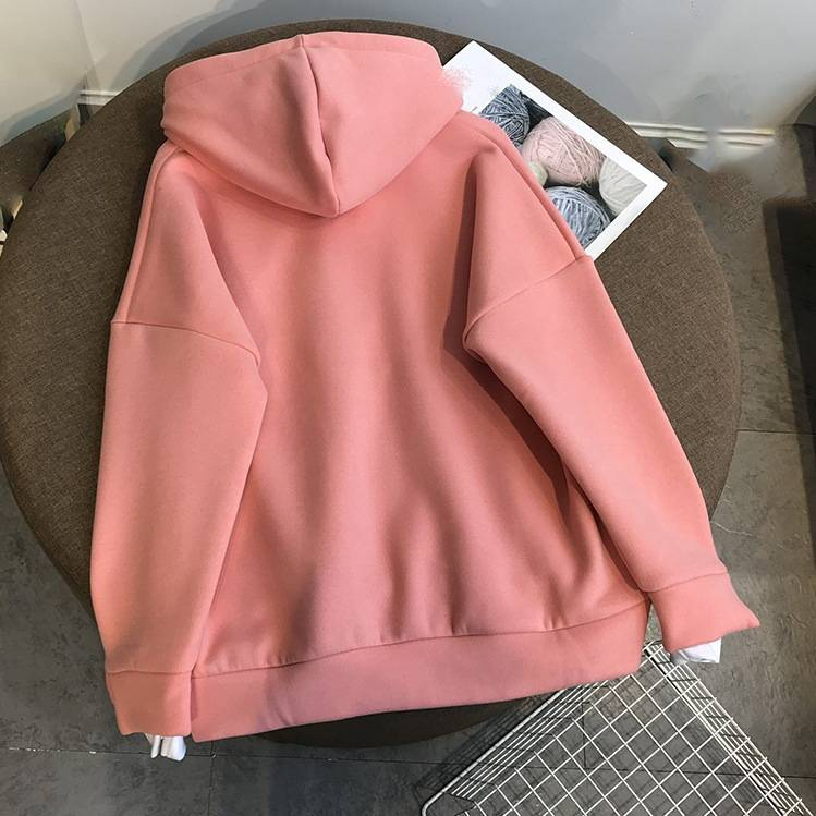 Ropa de mujer Otoño e invierno Sudadera con capucha de terciopelo grueso Traje de dos piezas de estilo occidental de moda de ocio deportivo con letras_voghion.com