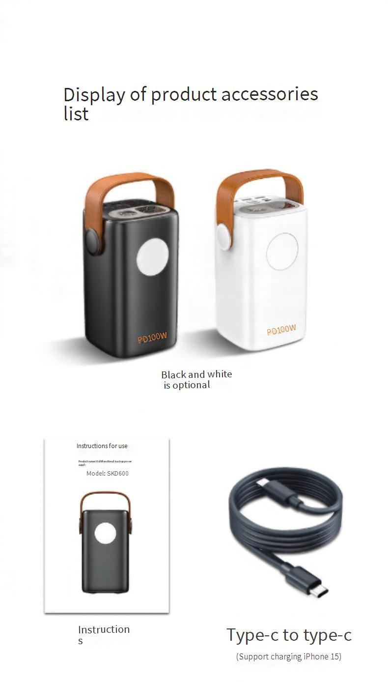 Power Bank 60000 MAh Large Capacity PD100W Laptop Super Fast Charging Outdoor Mobile Power_voghion.com
