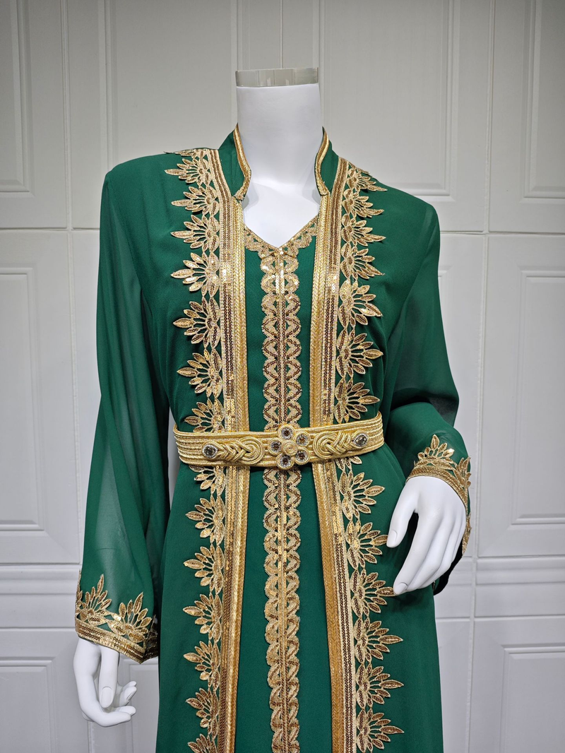 Abito con vita morbida da donna, completo due pezzi Abaya_voghion.com