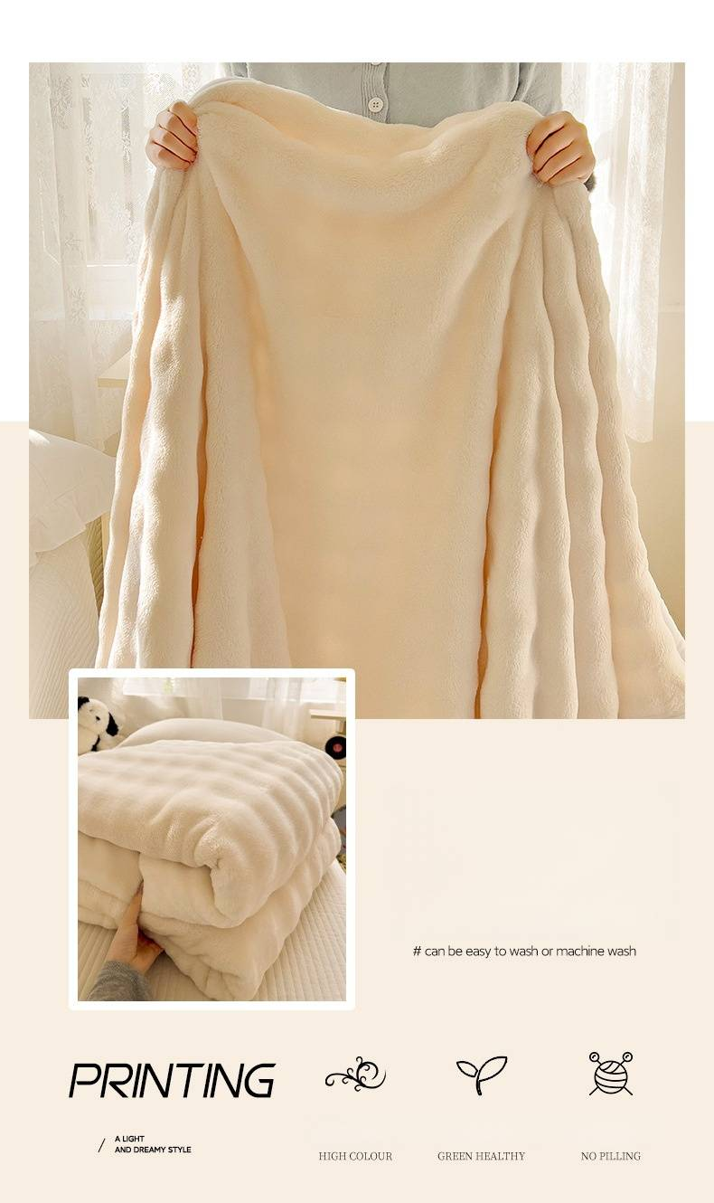 Ultra Soft Bubble Milk Fleece Blanket - Hypoallergenic & Anti-Static, Plush Cozy Throw For All Seasons, Perfect For Home, Office & Travel_voghion.com