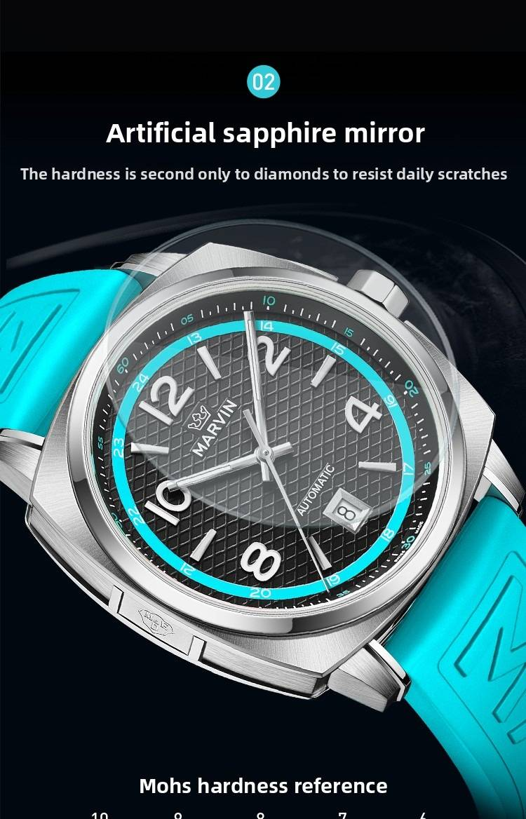 Marvin Watch: Malton Cushion Lässige, stilvolle automatische Herrenuhr_voghion.com