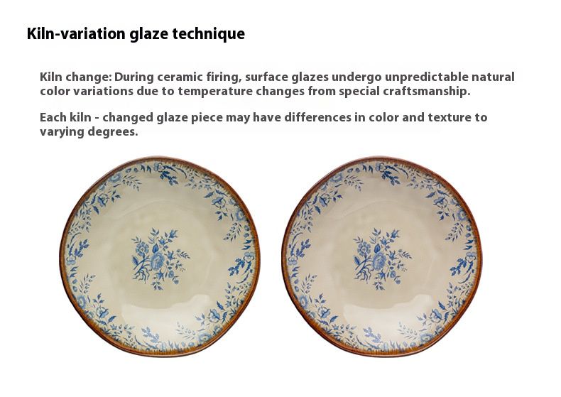 Bohemian Blue Lotus Ceramic Deep Dish – 9" Floral Pasta Plate For Salad, Soup & Home Dining (Hand-Painted, Microwave Safe, Irregular Edge Design)_voghion.com