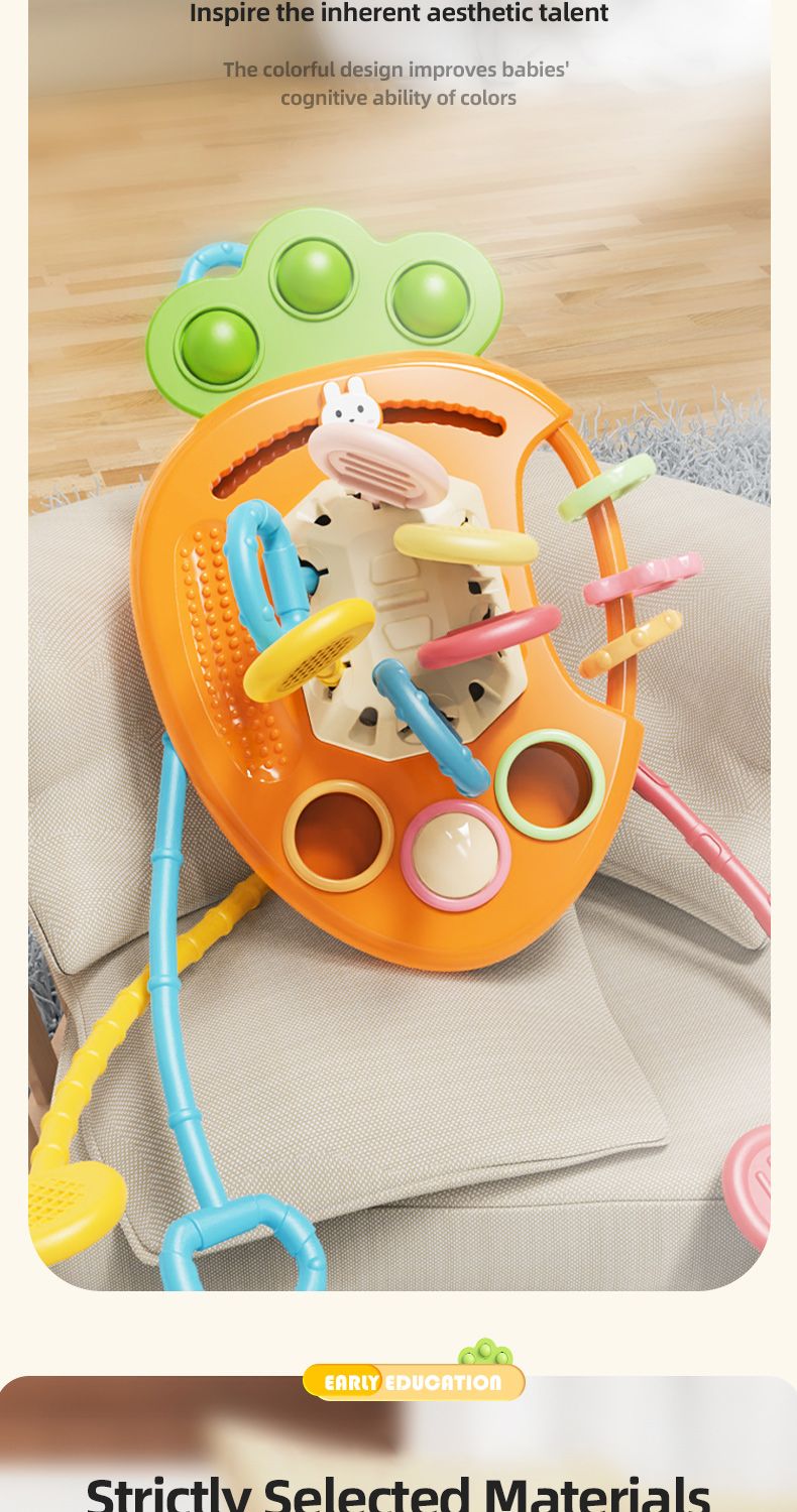 Baby Silicone Pull String Toys Radish Carrot Finger Training Toys Baby Early Education Enlightenment Interactive Game Radish Toy_voghion.com