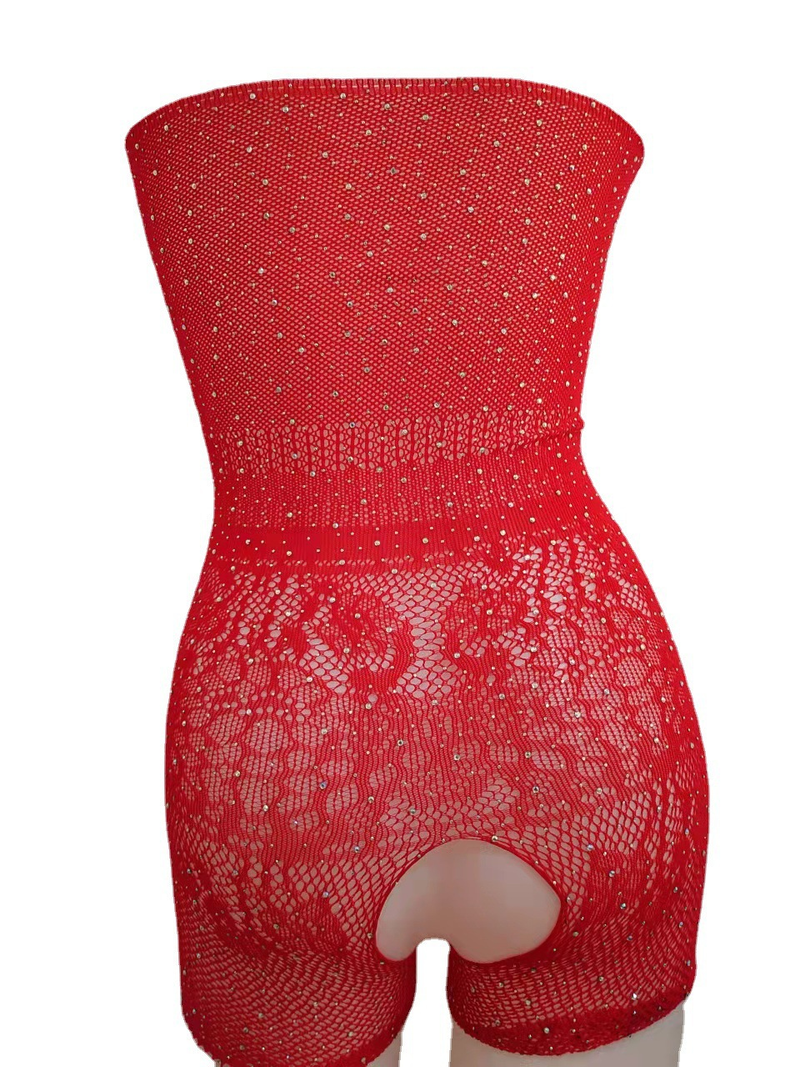 Ropa de malla de lencería erótica con purpurina y diamantes de imitación para mujer_voghion.com