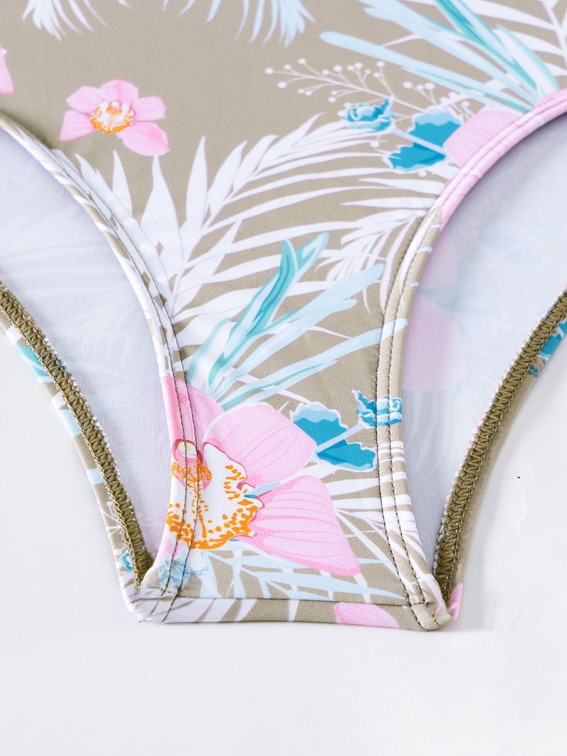 Dammekleeder Moud Dräi-Stéck Bikini mat méifaarwegem Drock_voghion.com