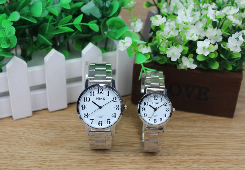 MiKe8198 Steel Belt Digital Waterproof Couple Elderly Men's and Women's Quartz Watch_voghion.com