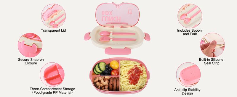 Bento Box per bambini - 3 scomparti con posate_voghion.com