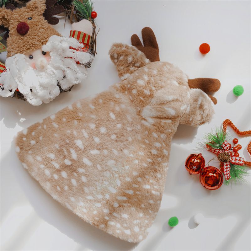 Pet dog cat Christmas Halloween clothes Elk dress autumn and winter plush small and medium-sized dogs than bears Fadou corgi transform clothes cute_voghion.com