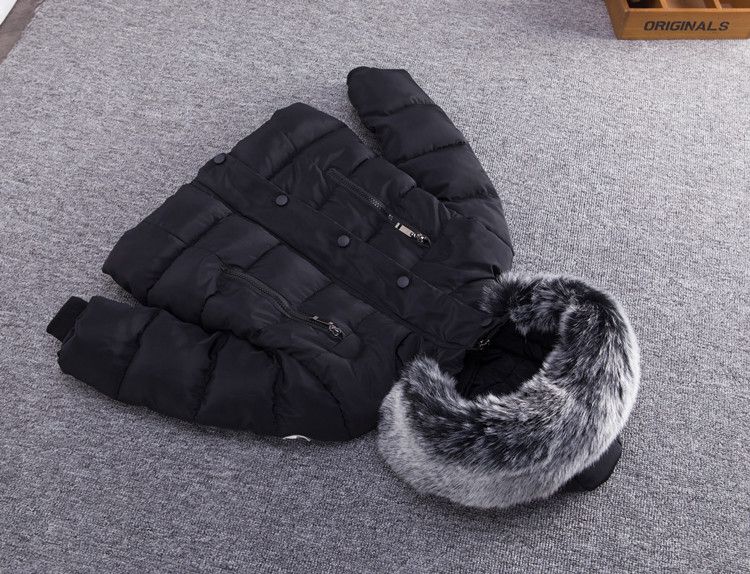 Children's Clothing Small And Medium Sized Boys And Girls Cotton Jacket Fur Collar Cotton Coat Hand Stuffed Cotton Coat_voghion.com