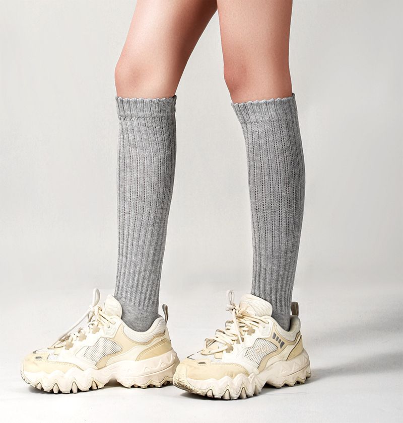 Chaussettes mi-mollet tendance pour femme, style printemps-été 2025d, quatre couleurs_voghion.com