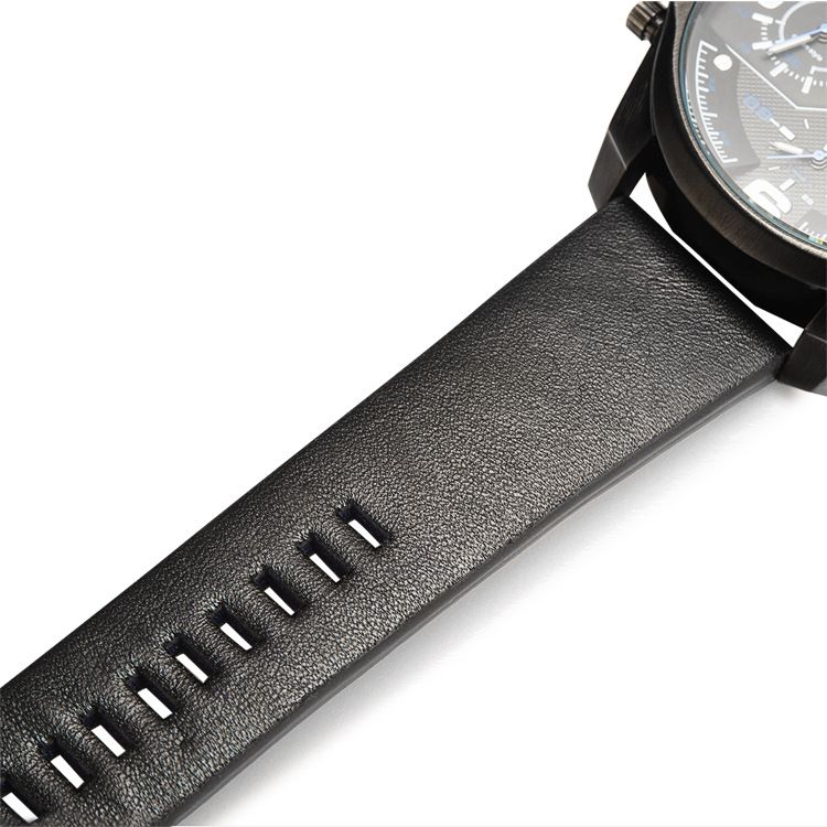 Luxuriöse Herren-Quarzuhr mit Kompass und GMT-Funktion, 58 mm großes Zifferblatt, Echtlederarmband, 30 m wasserdicht – Größen verfügbar_voghion.com