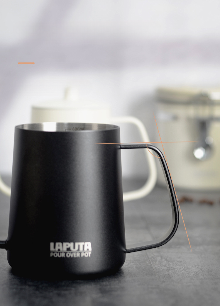 Caffettiera a beccuccio lungo per uso domestico, in acciaio inossidabile 304, con bocca stretta e orecchio appeso, per preparare il caffè a mano_voghion.com