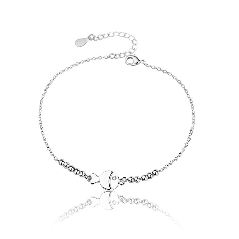Kleine Frauen Fisch Sie zusammen weibliche koreanische Version Mode Fußkettchen Geschenk für beste Freundin Stud Freundin Geburtstag_voghion.com