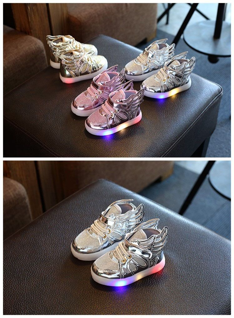 Tenis Scarpe da ginnastica illuminate per bambini con scarpe da ginnastica per ragazzi e ragazze Luci per bambini con ali Scarpe casual luminose sportive_voghion.com