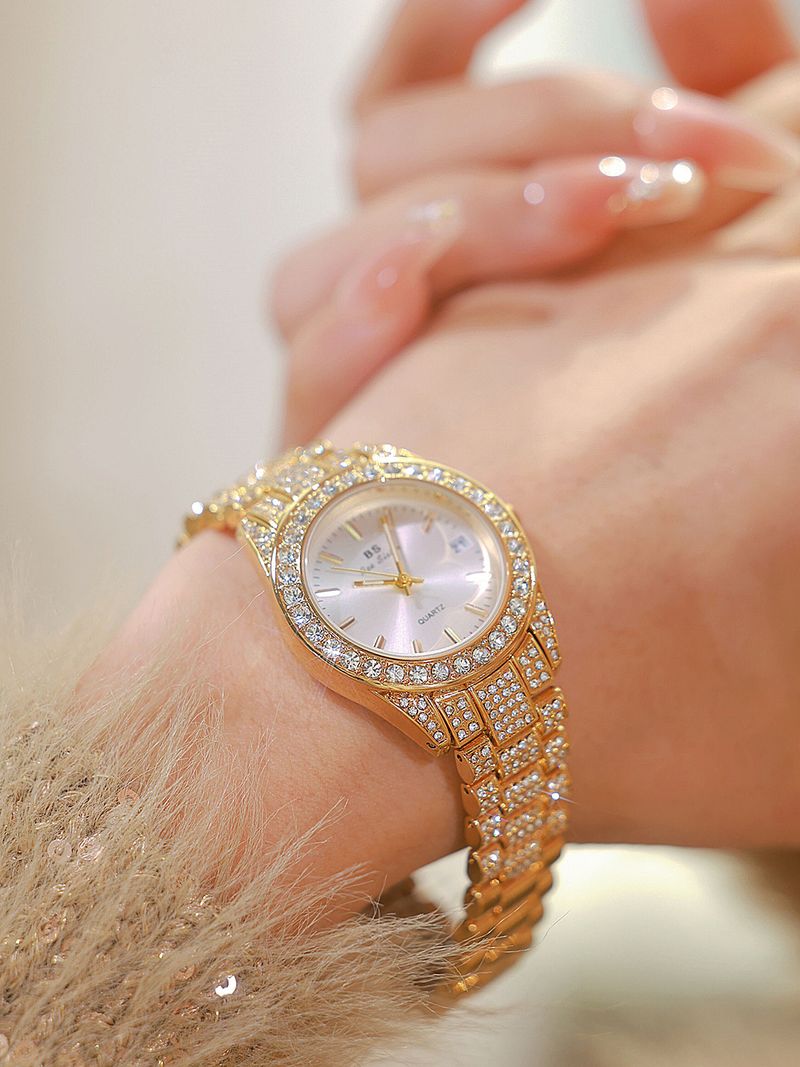 New light luxury ladies aqua ghost fashion temperament small square diamond calendar watch_voghion.com