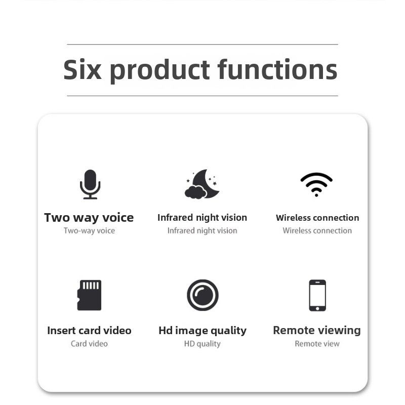 AS02 kamera ev güvenlik kablosuz wifi yüksek çözünürlüklü kızılötesi gece görüş dv sesli interkom küçük kare kamera_voghion.com