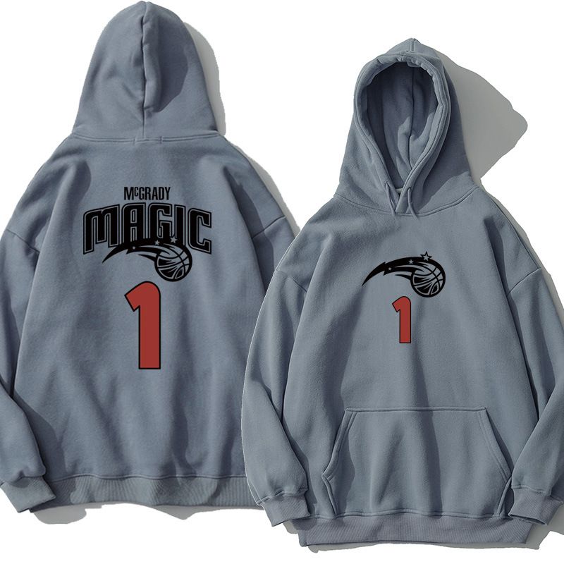 370G Basket Nuovo Magic Mcgrady 1 Felpa con cappuccio a maniche lunghe Unisex Autunno/Inverno Largo_voghion.com