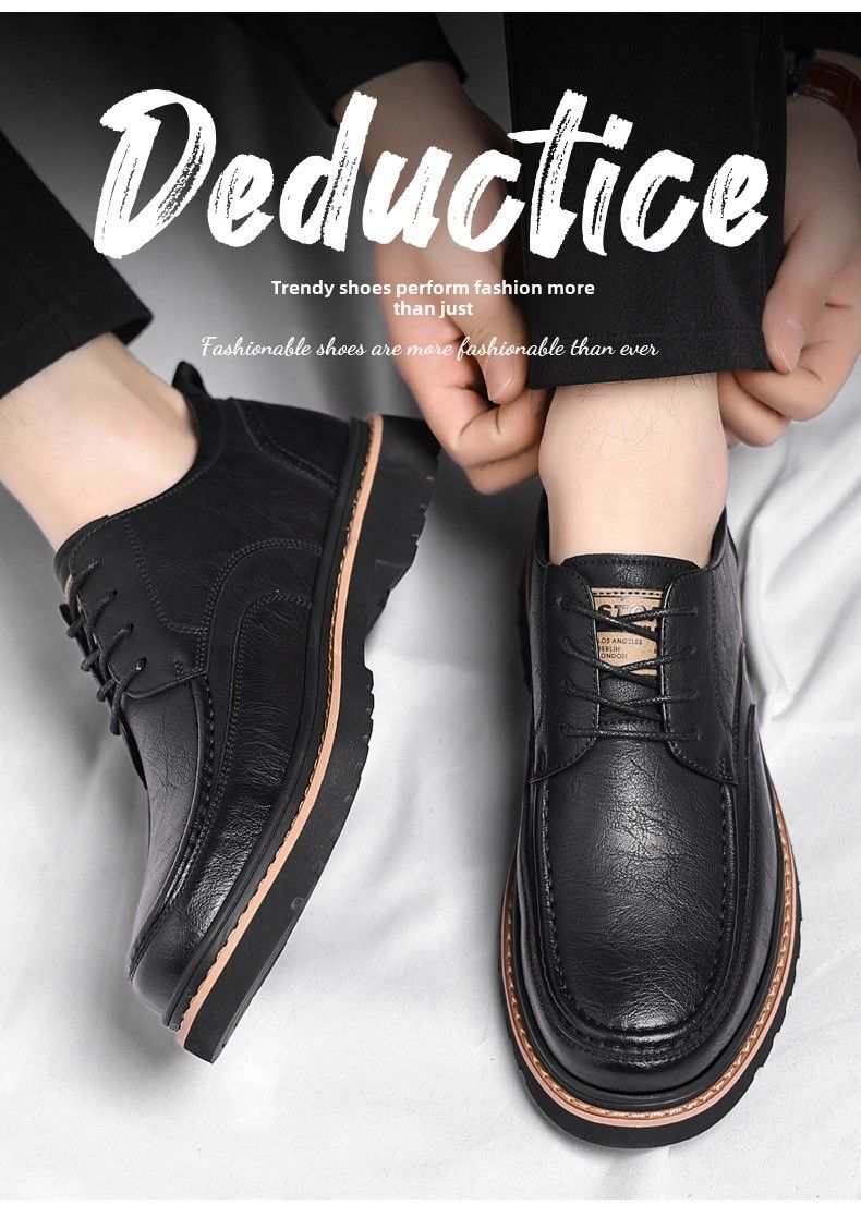 Lederschuhe Herren Business-Kleiderschuhe Britischer Stil Freizeitschuhe Weiche Sohle Retro-Schuhe Trend Derby-Schuhe_voghion.com