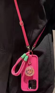 Mei Hong Smiling Face Bracelet Suitable for iPhone 13/15Pro Crossbody 14ProMax Apple 13 Phone Case 11 Women 12_voghion.com