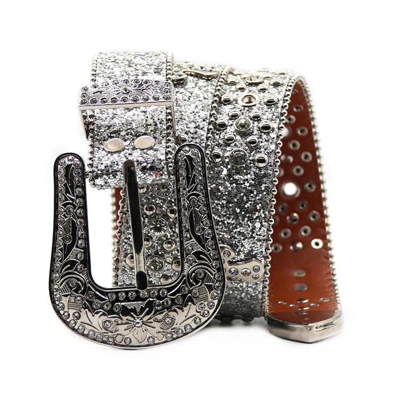 Belt silver glittering rhinestone with diamond cross accessories wom's fashion punk trd versatile pants belt for_voghion.com